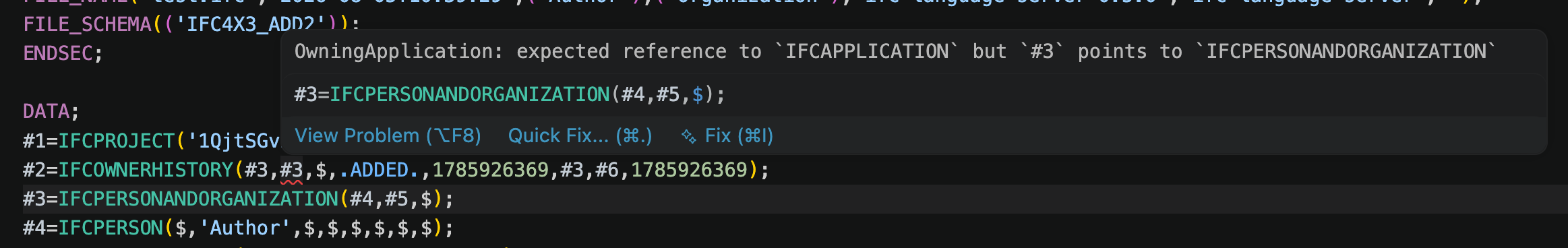 Diagnostics in the editor and Problems view